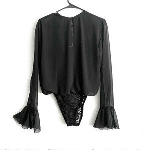 Hah Hot-As-Hell Revolve Black See it Through Lace Bodysuit